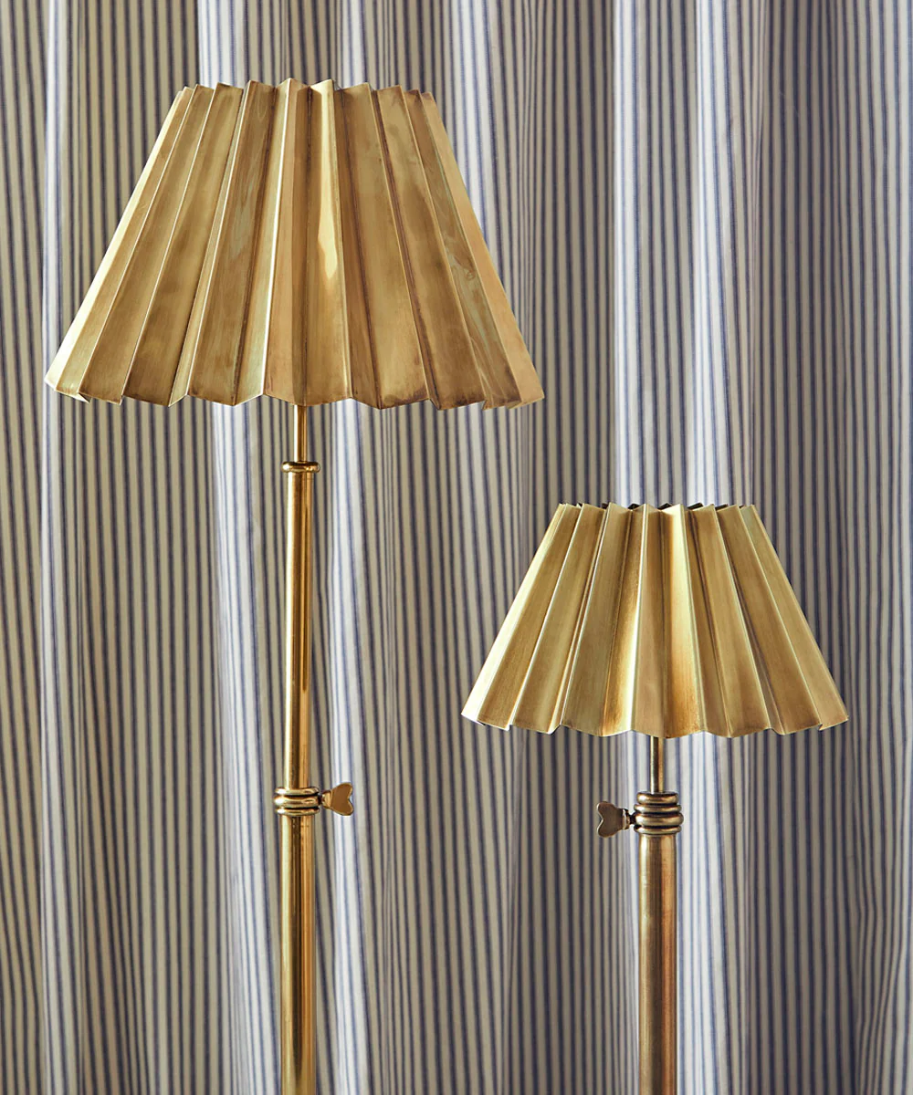 Adjustable Brass Lamp, Large Shade - Image 3