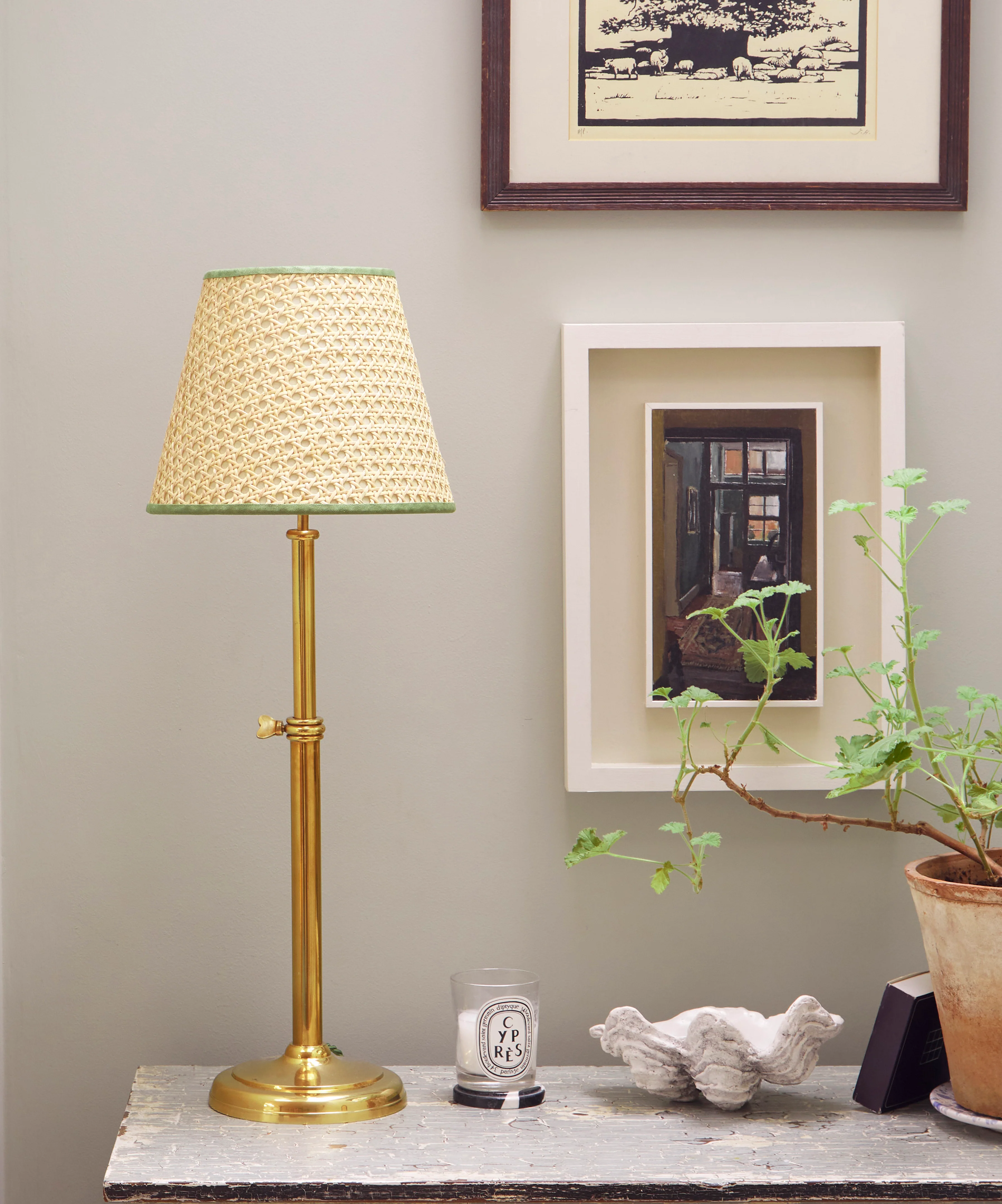Adjustable Table Lamp Base, Brass - Image 2
