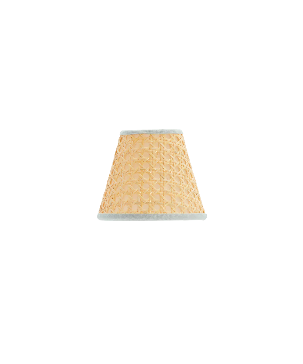 Cane Lampshade, Pale Blue Trim, Mini - Image 4