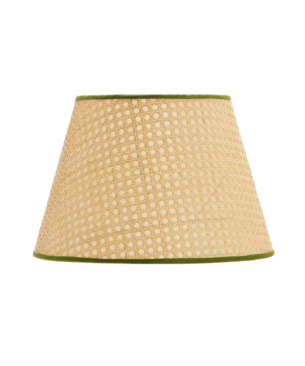 Cane Lampshade, Khaki Trim, Medium - Image 4