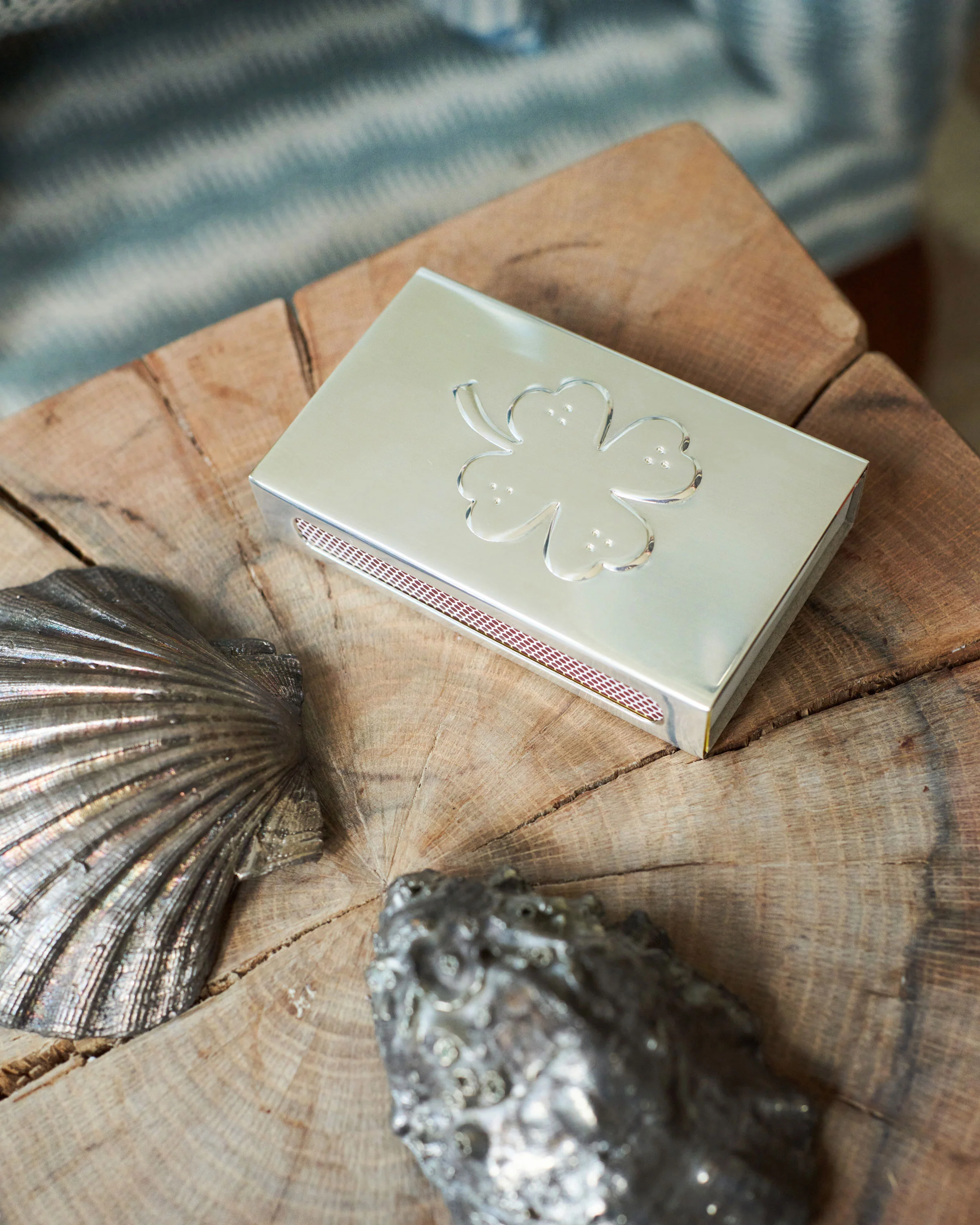 Clover Matchbox Sleeve, Silver - Image 3