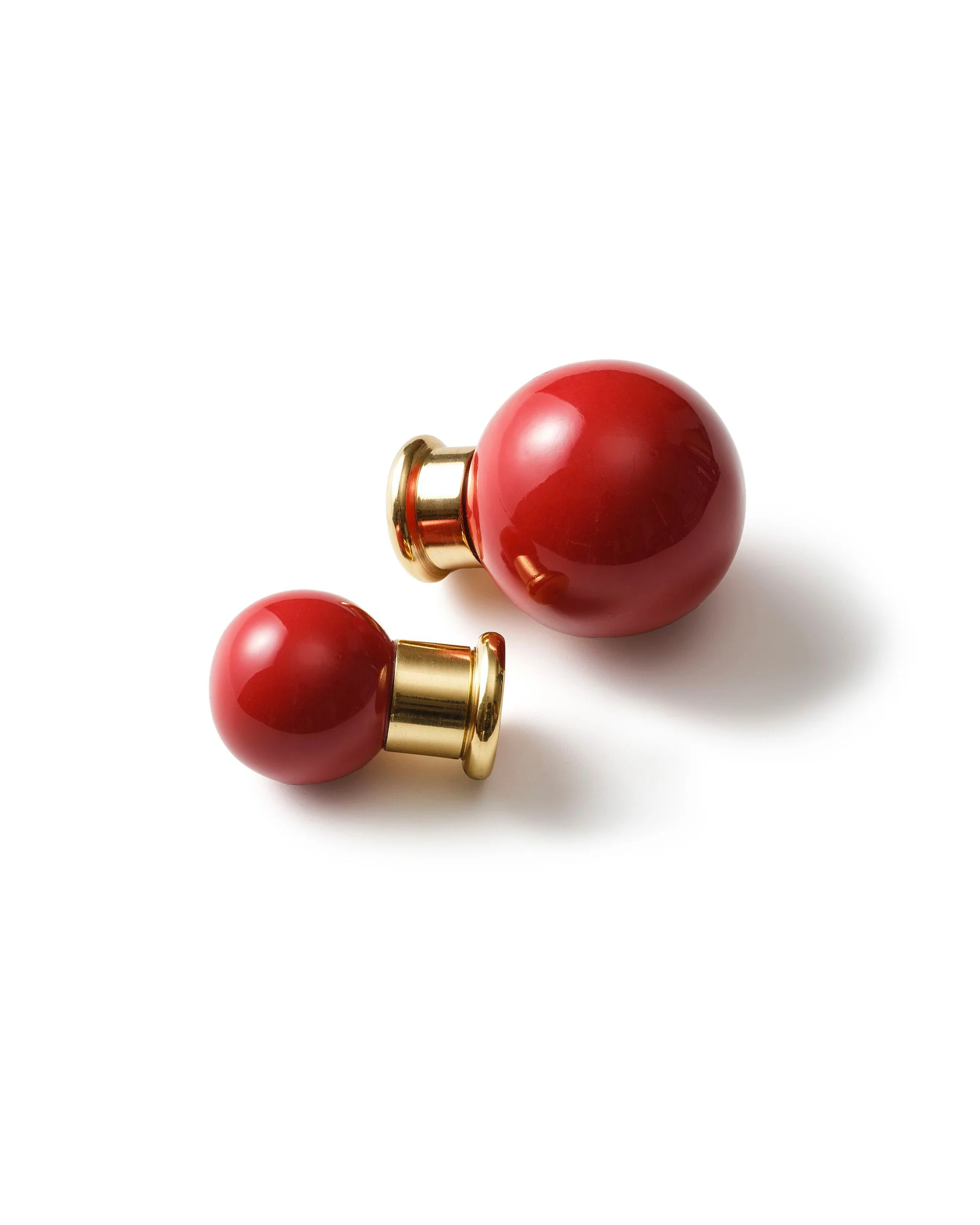 Coloured Knob, Brick, Brass