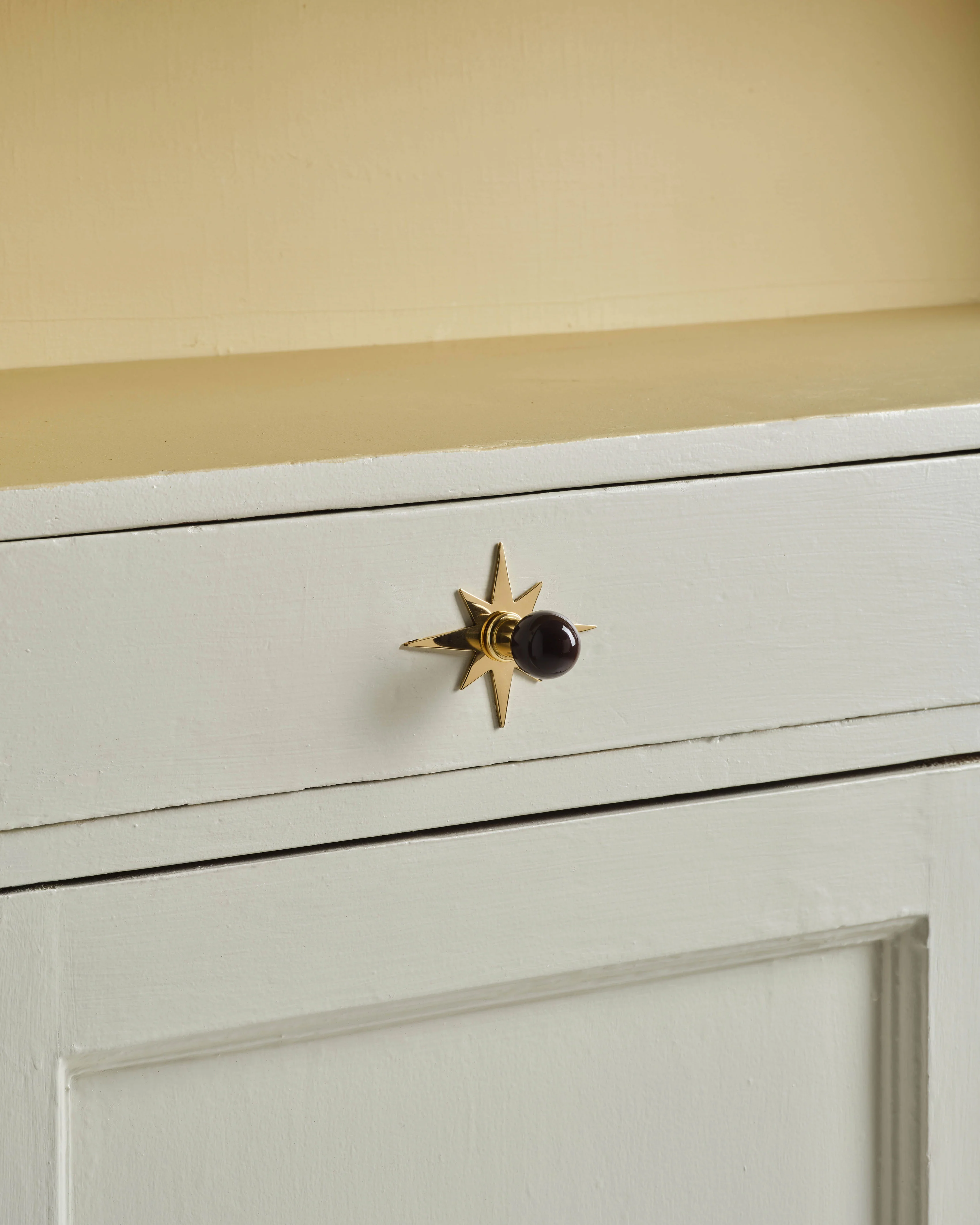 Coloured Knob, Chocolate, Brass - Image 3