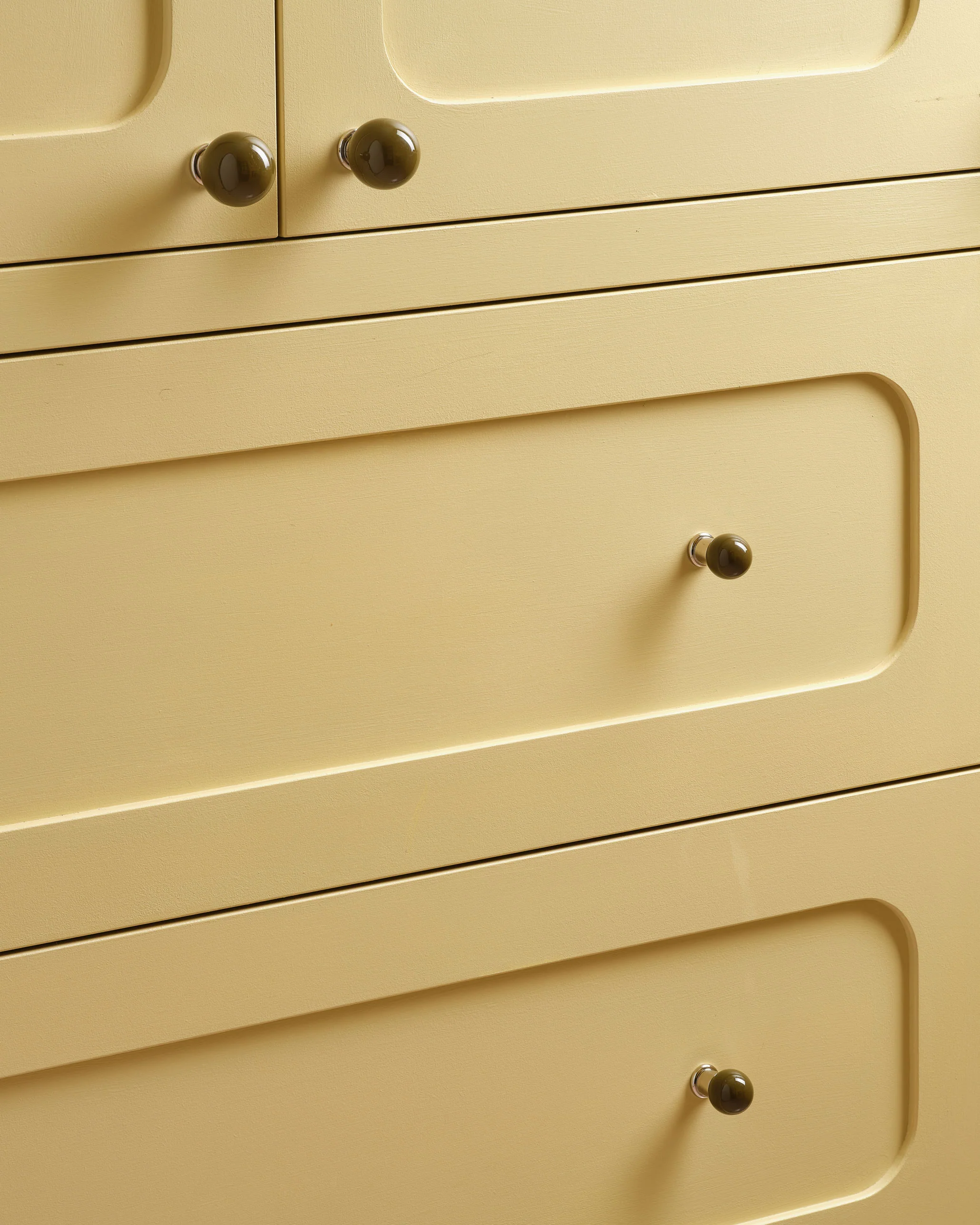 Coloured Knob, Khaki, Nickel - Image 2