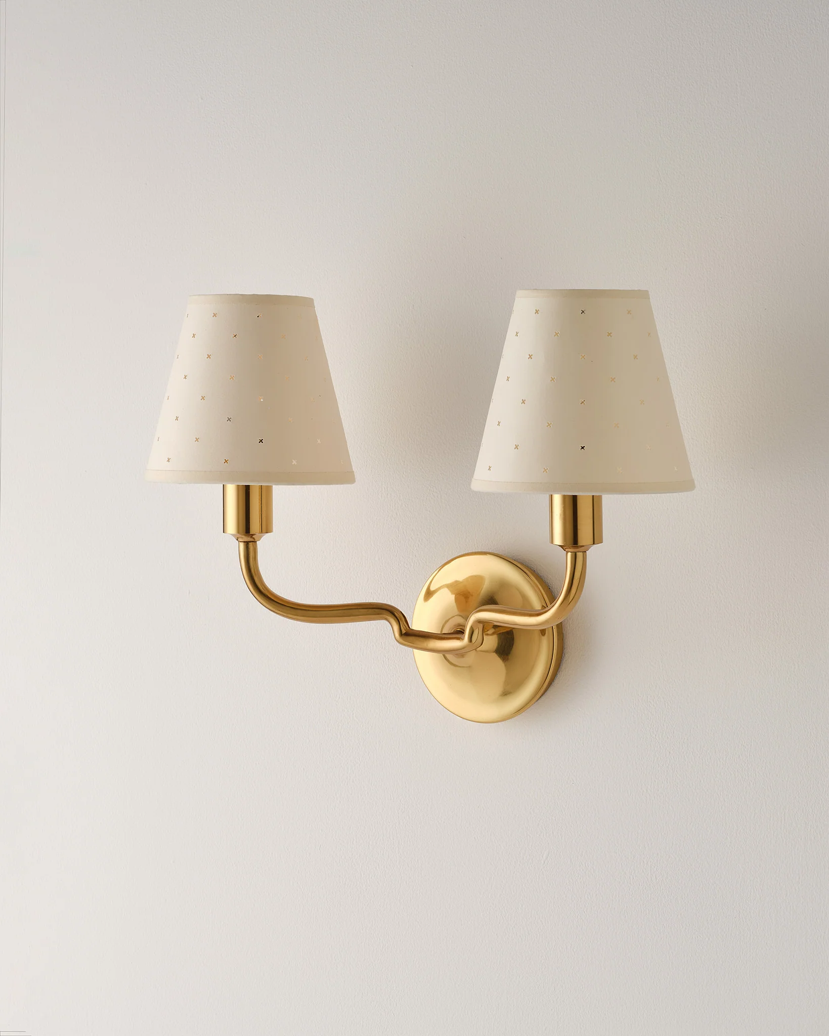 Double Wall Light, Aged Brass - Image 3