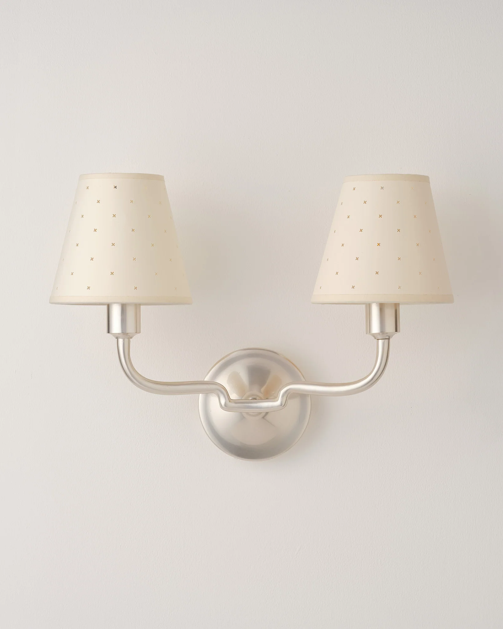 Double Wall Light, Brushed Silver - Image 4
