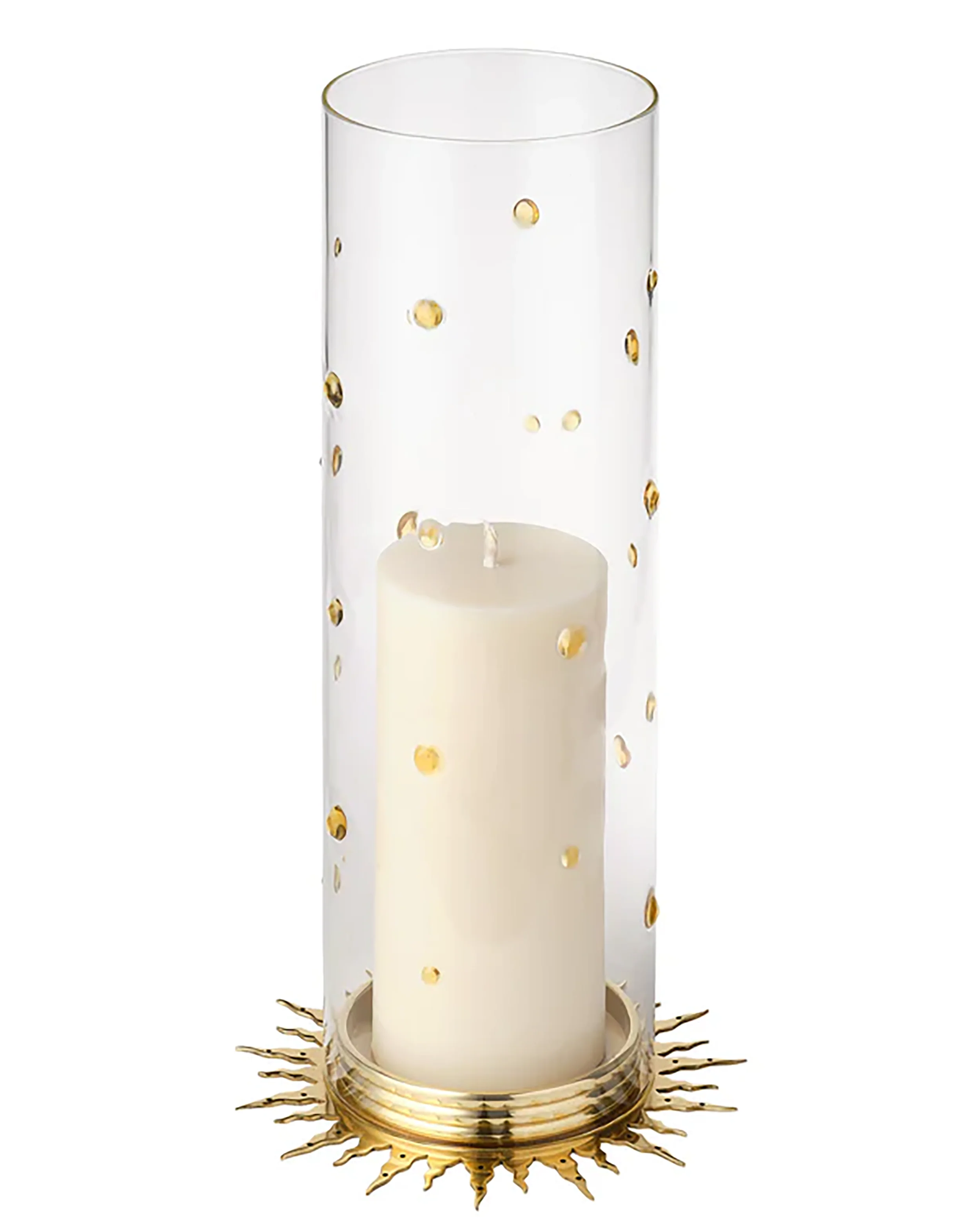 Embellished Glass Hurricane, Amber - Image 5