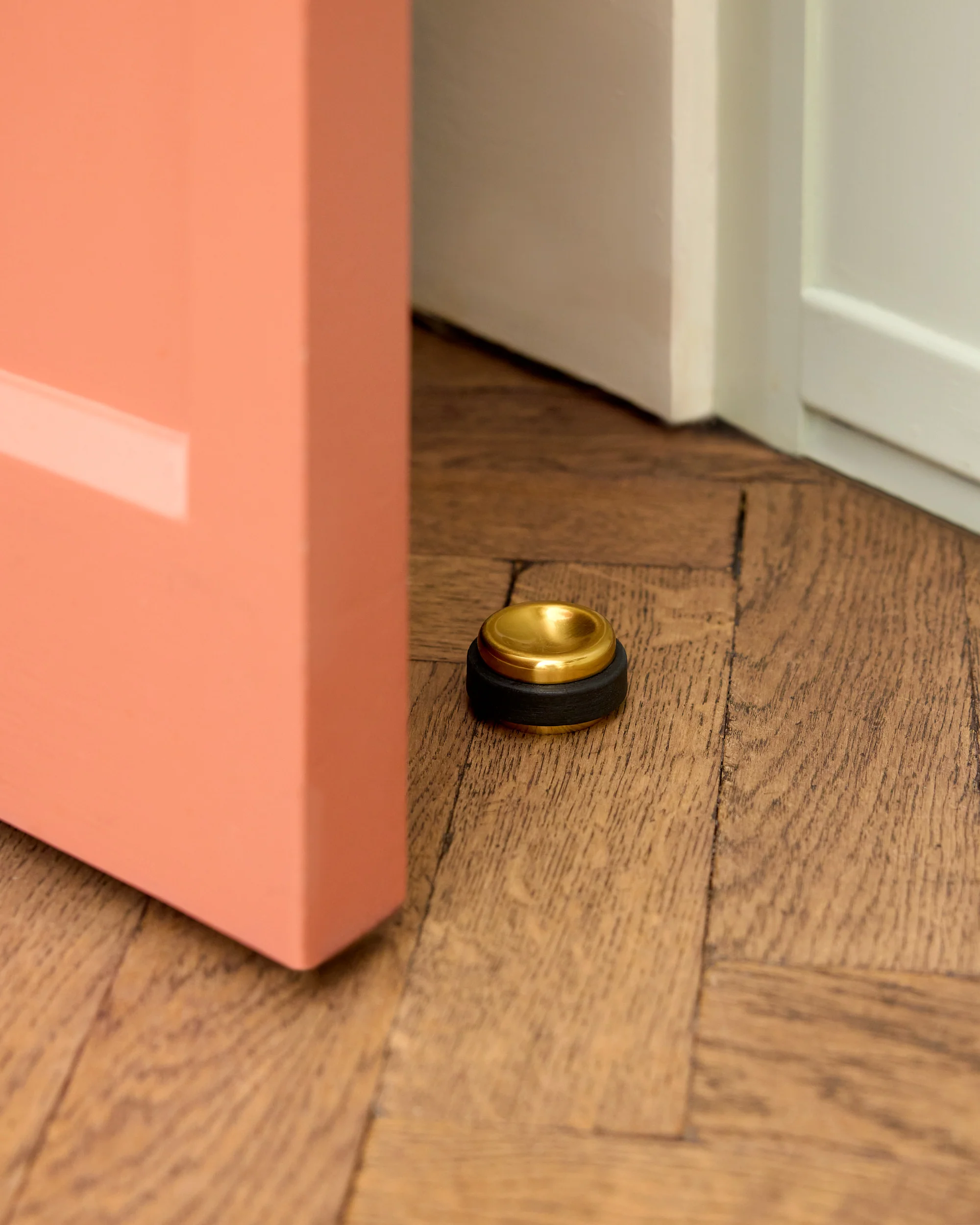 Floor Door Stop, Aged Brass - Image 2
