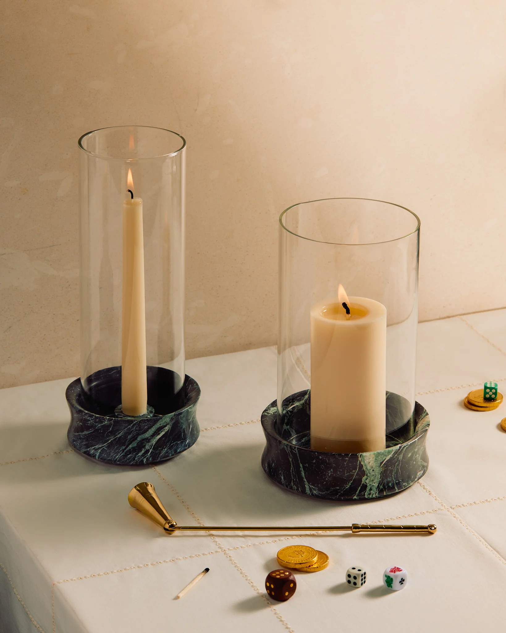 Marble Pillar Candle Holder Set - Image 3