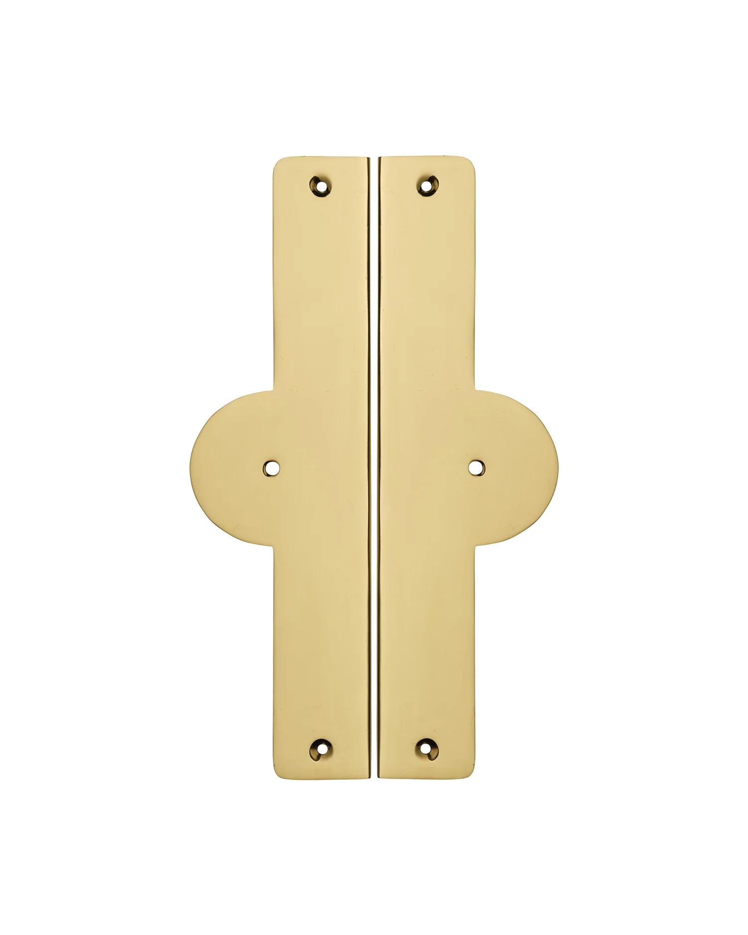 Pair of Arch Backplates, Polished Brass