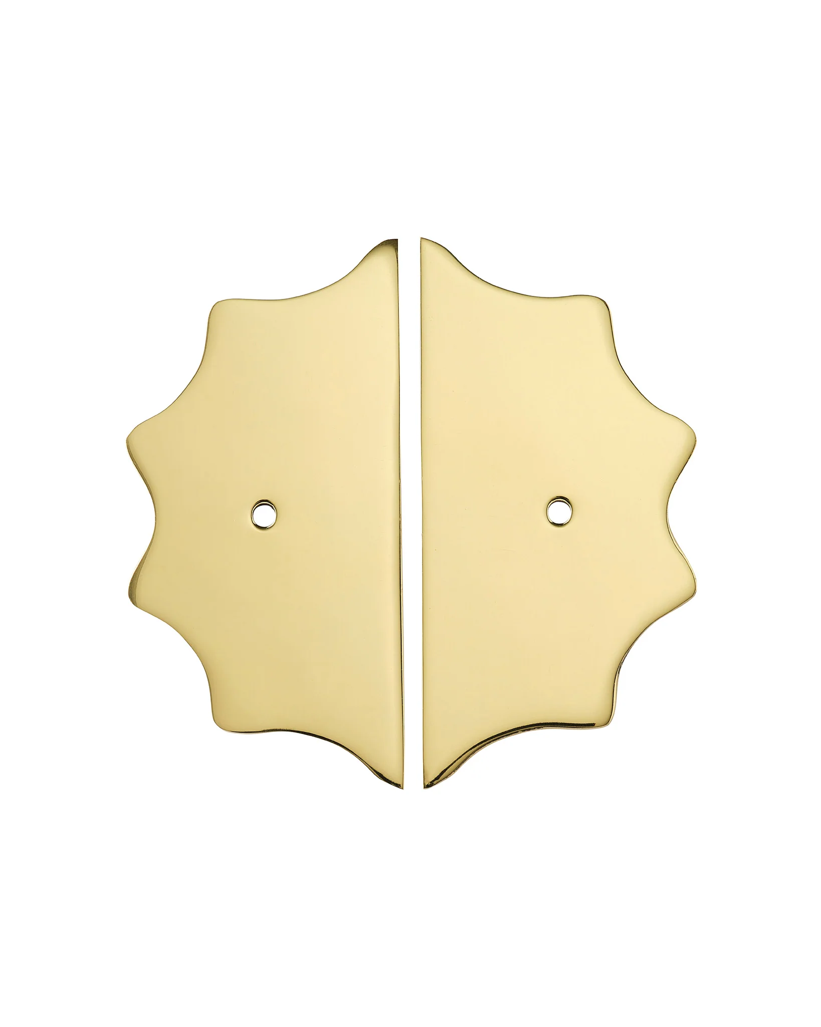 Pair of Wave Backplates, Polished Brass - Image 3