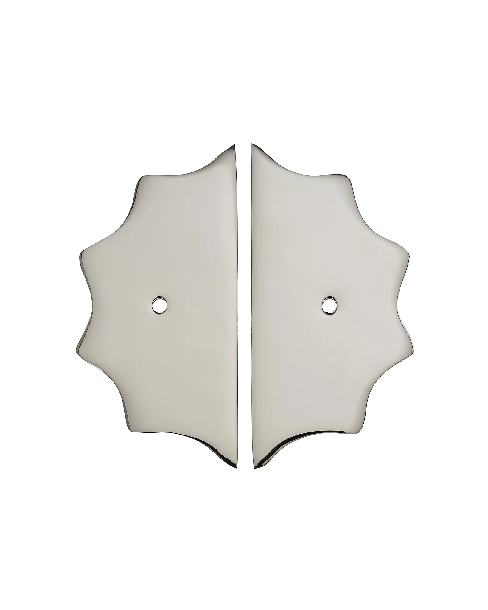 Pair of Wave Backplates, Polished Nickel - Image 3
