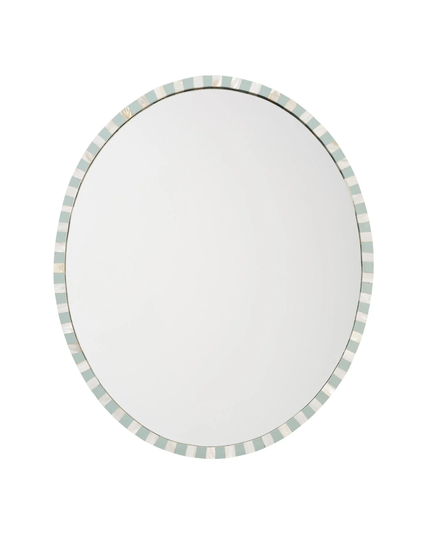 Pearl Oval Mirror, Pale Blue - Image 7
