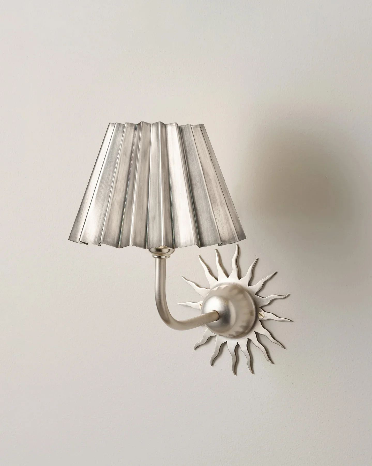 Pleated Lampshade, Brushed Silver, Mini - Image 5