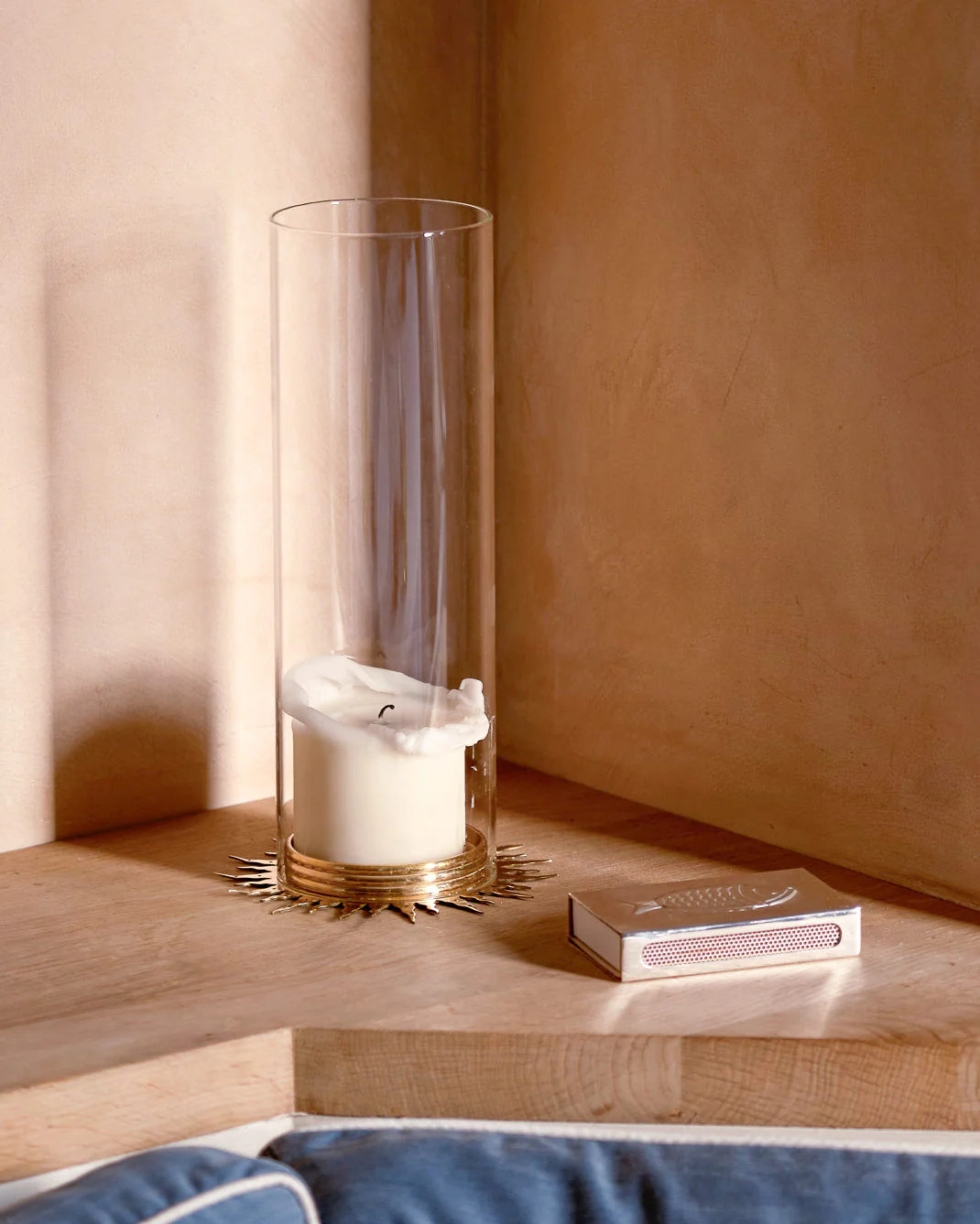 Sunburst Pillar Candle Holder, Brass - Image 3