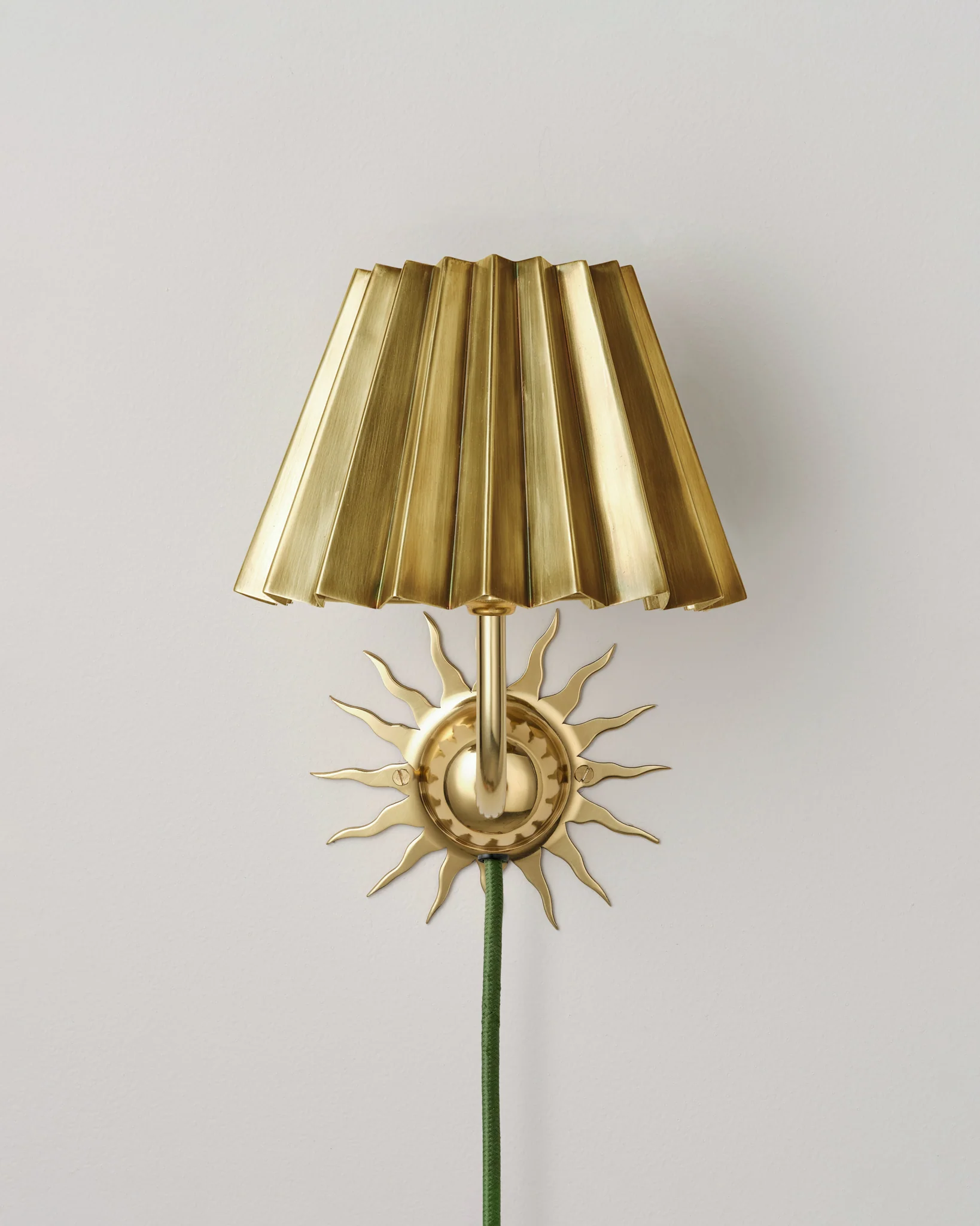 Sunburst Plug In Wall Light, Polished Brass - Image 4