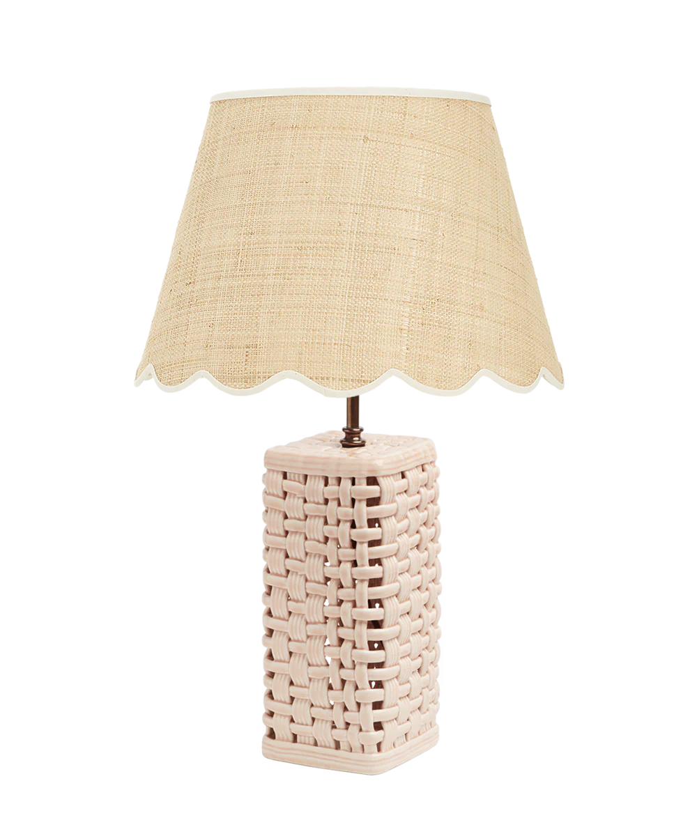 Woven Ceramic Lamp, Pink