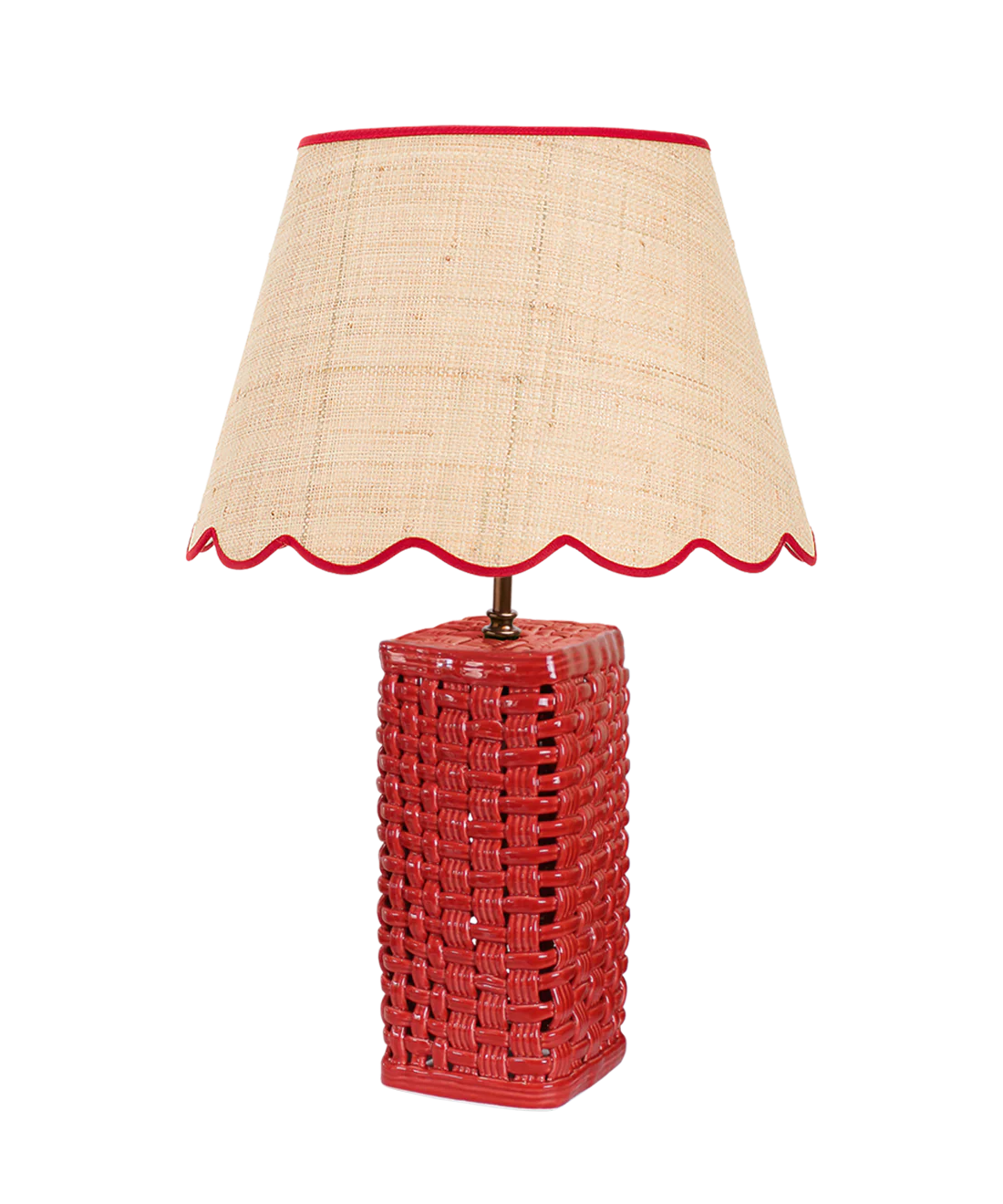Woven Ceramic Lamp, Red